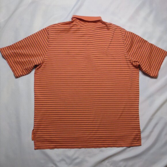 POLO GOLF SHIRT striped CORAL navy ATHLETIC orange RALPH LAUREN blue SIZE XL - Picture 6 of 8